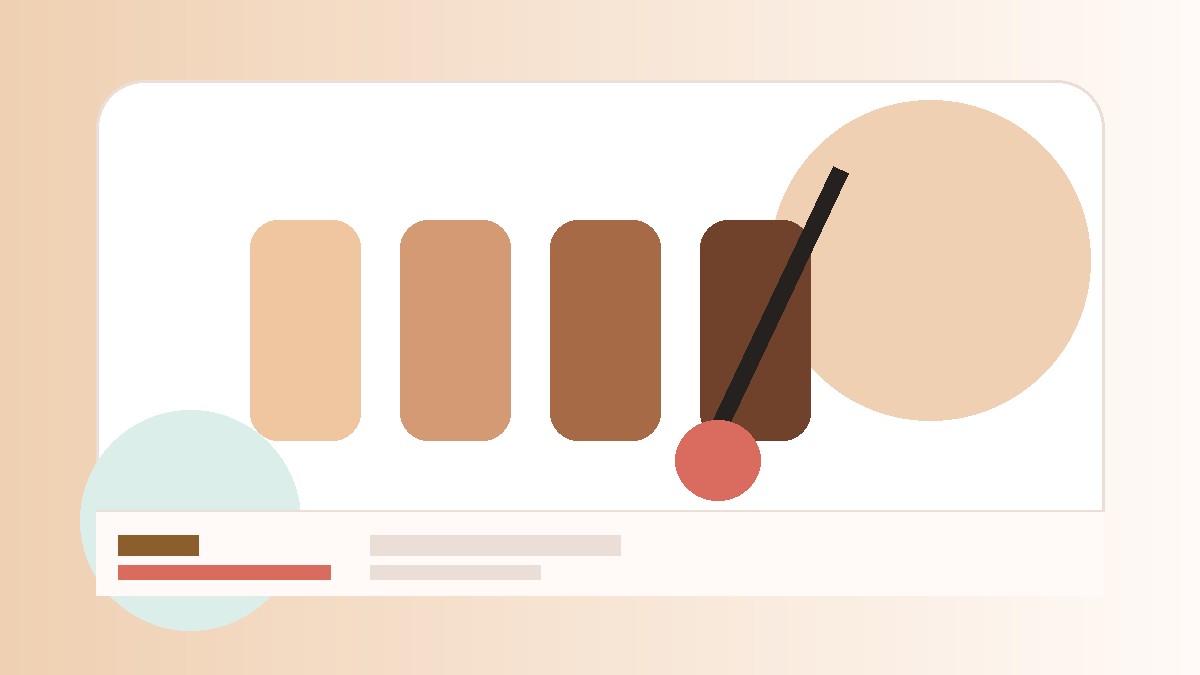 Nuances de fond de teint et pinceau maquillage.